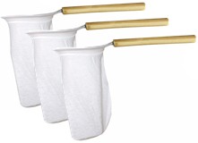 Cloth coffee strainer with wwod handle. Set of 3